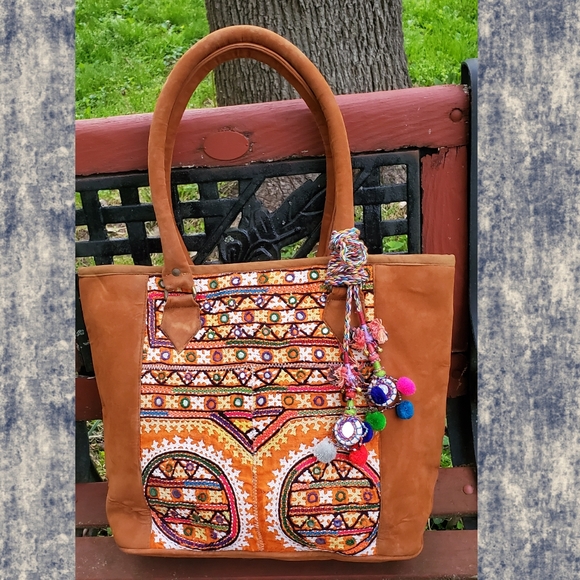 Boho Artisan Embroidered boho Hippie handmade bag Patchwork banjara ethnic zari - Picture 3 of 16